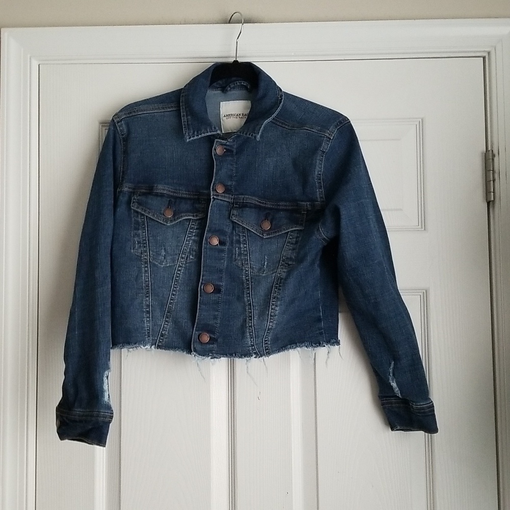 American Rag Off The Rack Distressed Denim Jacket